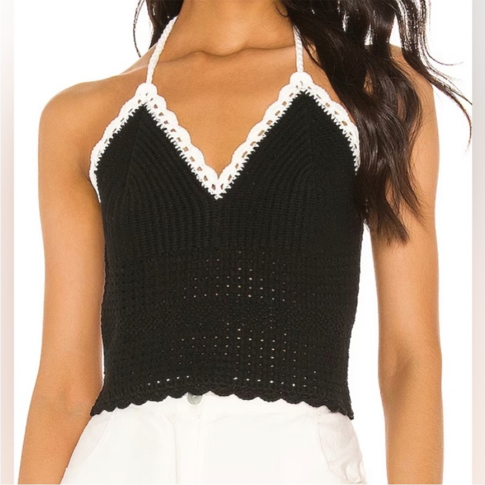 Alice + Olivia Crochet halter top